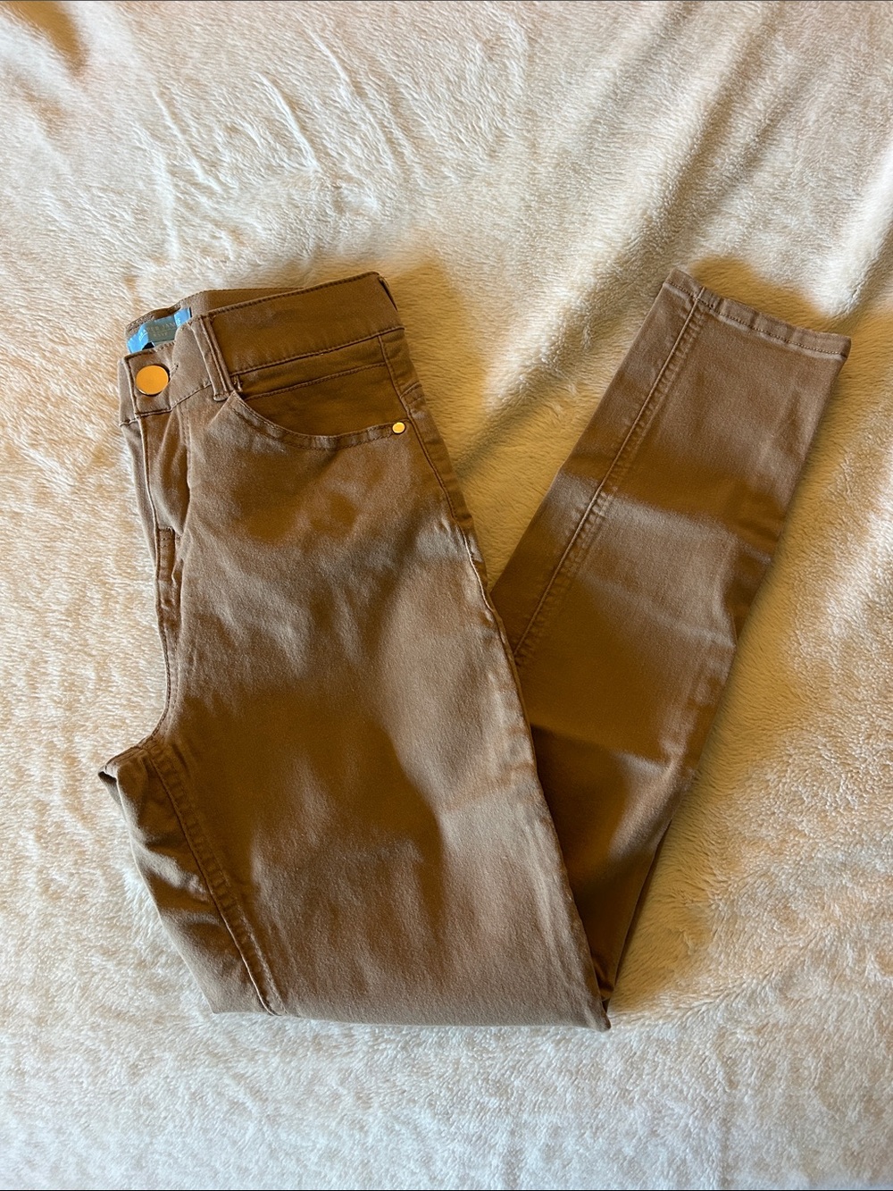 Draper James RSVP Slim High-Waist Pants — Taupe
